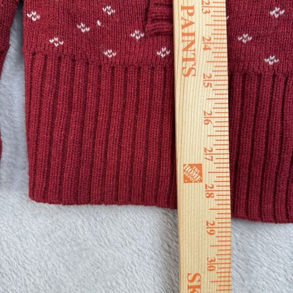 Eddie Bauer Wool Blend Sweater Womens XL Red Zip Fair Isle Nordic Cabincore Cozy - Picture 5 of 11